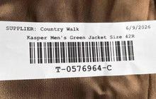 Load image into Gallery viewer, Kasper Mens Green Long Sleeve Notch Lapel Collar Three-Button Blazer Size 42R
