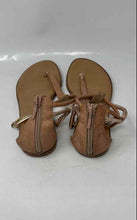Load image into Gallery viewer, Aldo Womens Beige Leather Open Toe Ankle Strap Thong Sandals Size 7.5
