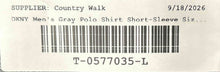 Load image into Gallery viewer, DKNY Mens Gray Heather Short Sleeve Spread Collar Polo Shirt Size XL
