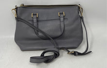 Load image into Gallery viewer, Nordstrom Womens Gray Pebbled Faux Leather Detachable Strap Zip Top Satchel Bag
