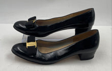 Load image into Gallery viewer, Authentic Salvatore Ferragamo Womens Black Block Pump Heels Size 7.5 2A Damaged

