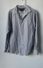Load image into Gallery viewer, Tommy Hilfiger Mens White Blue Printed Long Sleeve Button-Up Shirt Size L
