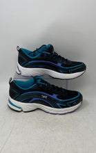 Load image into Gallery viewer, Ryka Womens Inspire Black Blue Memory Foam Lace-Up Sneaker Shoes Size 9.5W
