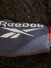 Load image into Gallery viewer, Reebok Mens Navy Blue White Long Sleeve Hooded Bomber Jacket Size Large With Tag
