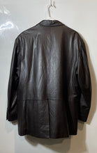 Load image into Gallery viewer, Alfani Mens Positano Dark Brown Leather Three-Button Blazer Jacket Size S42
