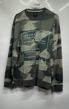 Load image into Gallery viewer, Armani Exchange Mens Green Camouflage Graphic Text Pullover Sweatshirt Size L
