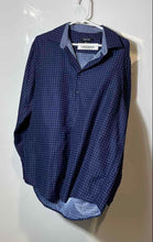 Load image into Gallery viewer, Nine West Mens Blue Printed Long Sleeve Collared Slim Fit Button-Up Shirt Size L
