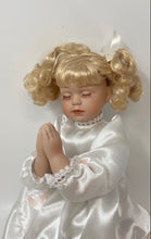 Load image into Gallery viewer, Allie Condie Porcelain Collectible Prayer Blonde Hair White Dress Doll
