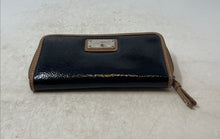 Load image into Gallery viewer, Nine West Womens Black Brown Pebble Leather Inner Pockets Zip-Around Wallet
