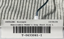 Load image into Gallery viewer, Abercrombie &amp; Fitch Womens Gray Ribbed Drawstring Lounge Shorts Size Large

