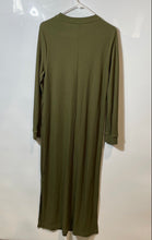 Load image into Gallery viewer, Old Navy Womens Green Ribbed Knit Long Sleeve Crew Neck Maxi Shift Dress Size L
