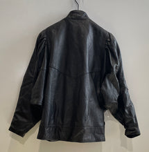 Load image into Gallery viewer, Jean Cerruti Mens Black Leather Long Sleeve Snap Front Bomber Jacket Size L

