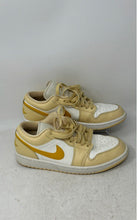 Load image into Gallery viewer, Nike Womens Air Jordan 1 Low Yellow White Printed Lace-Up Sneaker Shoes Size 8.5
