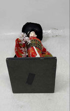 Load image into Gallery viewer, Traditional Japanese Geisha Doll With Red Kimono And White Floral Accents
