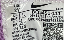 Load image into Gallery viewer, Nike Kids Court Borough Low 2 BQ5451-111 White Lavender Pink Sneaker Shoes Sz 2Y
