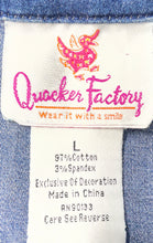 Load image into Gallery viewer, Quacker Factory Womens Blue Denim Rhinestones Ornament Spread Collar Jacket Sz L
