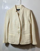 Load image into Gallery viewer, Talbots Womens White Long Sleeve Notch Lapel Pockets Two-Button Blazer Size 6P
