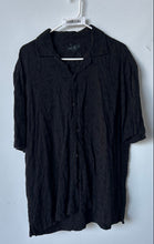 Load image into Gallery viewer, Zara Mens Black Geometric Short Sleeve Collared Button-Up Shirt Size XL
