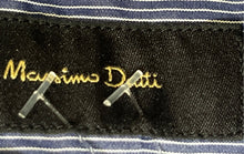 Load image into Gallery viewer, Massimo Dutti Mens Blue White Striped Long Sleeve Button-Up Shirt Size Medium
