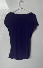 Load image into Gallery viewer, New York &amp; Company Womens Purple Short Sleeve Surplice Neck Blouse Top Size XL
