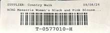 Load image into Gallery viewer, BCBGMaxazria Womens Black Pink Piping Sleeveless Round Neck Blouse Top Size L
