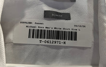 Load image into Gallery viewer, Michael Kors Mens White Slim Fit Long Sleeve Dress Shirt Size L 16-16.5
