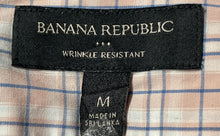 Load image into Gallery viewer, Banana Republic Mens Pink Plaid Collared Wrinkle Resistant Button-Up Shirt Sz M
