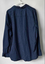 Load image into Gallery viewer, Tasso Elba Mens Blue White Micro Print Cotton Long Sleeve Dress Shirt Size XXL
