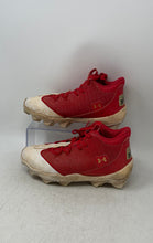 Load image into Gallery viewer, Under Armour Boys Harper 9 RM 3027452-103 Red White Baseball Cleats Size 6Y
