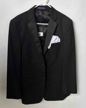 Load image into Gallery viewer, Vinci Mens Black Notch Lapel Single Breasted Two-Button Blazer Size 38S
