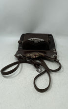 Load image into Gallery viewer, Unbranded Womens Brown Croc Embossed Leather Outer Pockets Crossbody Bag
