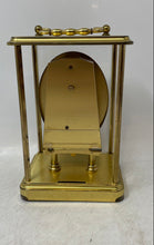 Load image into Gallery viewer, Vintage Pearl S Haller Gold Tone Skeleton Movement Carriage Clock Not Tested
