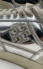 Load image into Gallery viewer, Authentic Tory Burch Womens Clover Court Silver-Tone Sneakers Shoes Size 6.5 M

