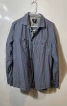Load image into Gallery viewer, Calvin Klein Mens Blue Cotton Long Sleeve Spread Collar Button-Up Shirt Size M
