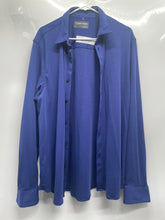 Load image into Gallery viewer, Calvin Klein Mens Blue Cotton Long Sleeve Collared Button-Up Shirt Size L/G
