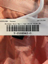 Load image into Gallery viewer, Michael Kors Mens Red Printed Collared Long Sleeve Button-Up Shirt Size XL
