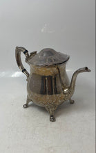 Load image into Gallery viewer, Silver Tone Kitchenware Victorian Serving Tea Coffee Pot With Decorative Legs
