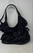 Load image into Gallery viewer, Elliott Lucca Womens Sintra Black Leather Inner Pockets Double Handle Hobo Bag
