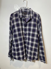 Load image into Gallery viewer, Michael Kors Mens Purple Plaid Tailored Fit Long Sleeve Button-Up Shirt Size XL
