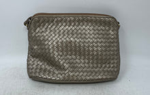 Load image into Gallery viewer, Ganson Womens Bronze Woven Leather Tassel Zipper Shoulder Crossbody Bag
