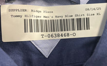 Load image into Gallery viewer, Tommy Hilfiger Mens Navy Blue Long Sleeve Collared Dress Shirt Size XL 17 1/2
