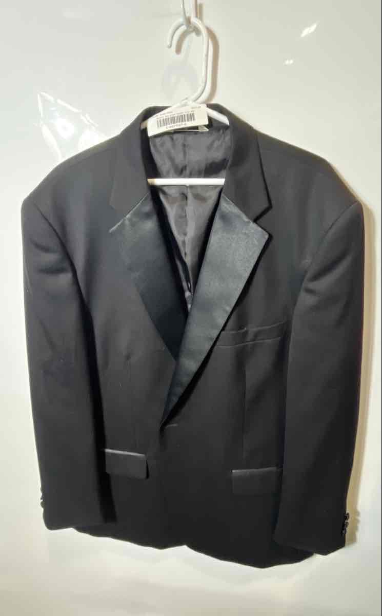 Versini Mens Black Long Sleeve Notch Lapel One-Button Blazer Jacket Size 48R