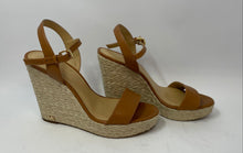 Load image into Gallery viewer, Michael Kors Womens Jill Camel Beige Leather Wedge Heel Platform Sandals Sz 8 M
