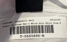 Load image into Gallery viewer, Armani Exchange Mens White Short Sleeve Collared Polo Shirt Size S

