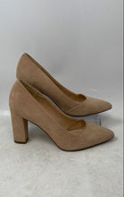 Load image into Gallery viewer, Franco Sarto Womens Beige Leather Slip-On Pointed Toe Block Pump Heels Size 6M
