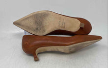 Load image into Gallery viewer, M. Gemi Womens Brown Leather Pointed Toe Kitten Pump Heels Size EUR 37
