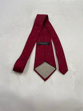 Load image into Gallery viewer, Christian Dior Mens Burgundy Printed Silk Formal Adjustable Pointed Tie

