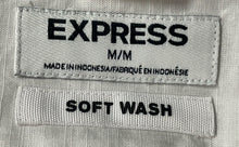 Load image into Gallery viewer, Express Mens White Short Sleeve Collared Soft Wash Button-Up Shirt Size Medium
