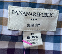 Load image into Gallery viewer, Banana Republic Mens Multicolor Plaid Long Sleeve Dress Shirt Size 15-15 1/2
