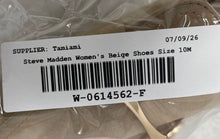 Load image into Gallery viewer, Steve Madden Womens Tempt Beige Leather Square Toe Slip-On Loafer Flats Size 10M
